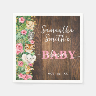 Rustikale Safari Pink Baby Shower Party Dekoration Serviette
