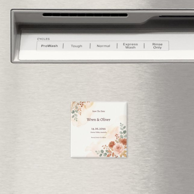 Rustikale Sage-Grün-Hochzeit Magnet (In Situ (Geschirrspüler))