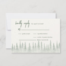 Rustikale Sage Grüne Hochzeit RSVP Karte