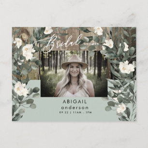 Rustikale Salbei-Laub-Blumen-Braut-Party Postkarte