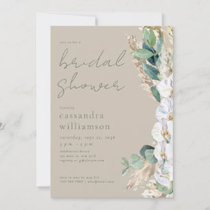 Rustikale Salbei-Pampasgras-Boho-Floral-Brautparty Einladung