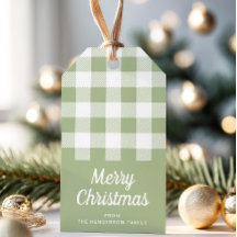 Rustikale Salbeigrüne Karierte Frohe Weihnachten