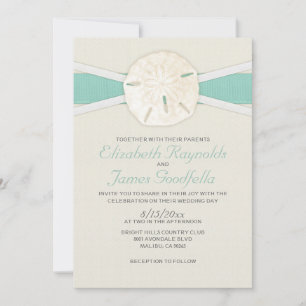 Rustikale Sand-Dollar-Hochzeitseinladungen Einladung