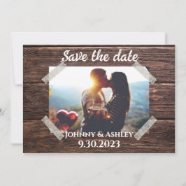 Rustikale Save the Date-Fotokarte Date