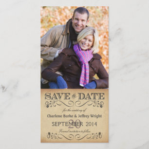 Rustikale Save the Date Hochzeiten Fotokarten