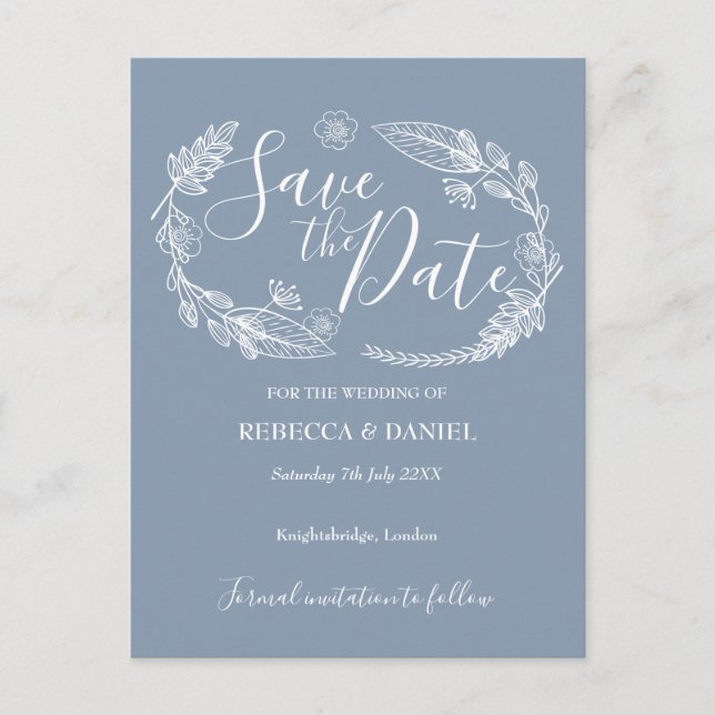 Rustikale Save the Date-Karte Ankündigungspostkarte (Vorderseite)