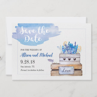 Rustikale Save the Date-Karte Date