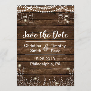 Rustikale Save the Date Karte für Land-Hochzeiten