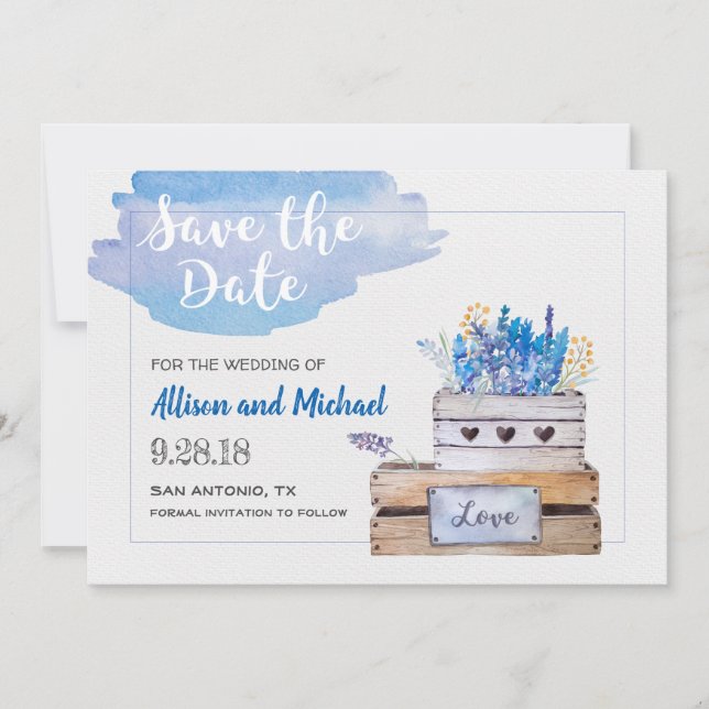 Rustikale Save the Date-Karte Save The Date (Vorderseite)