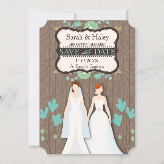 Rustikale Save the Date-Karte, zwei Brillen Save The Date (Vorderseite)