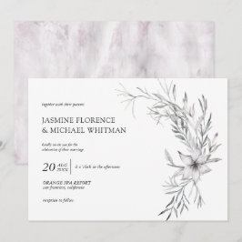 Rustikale Schablonenbotanik - elegante Hochzeitsei Einladung