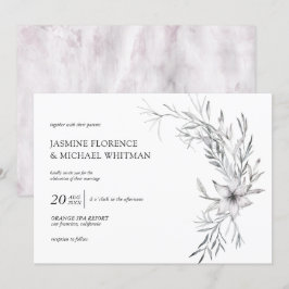 Rustikale Schablonenbotanik - elegante Hochzeitsei Einladung