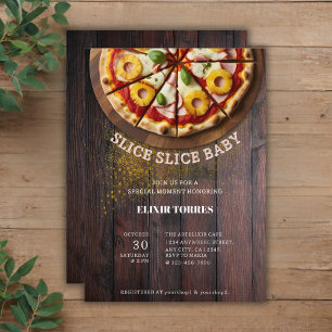 Rustikale Scheibe Scheibe Pizza Baby Shower Einladung