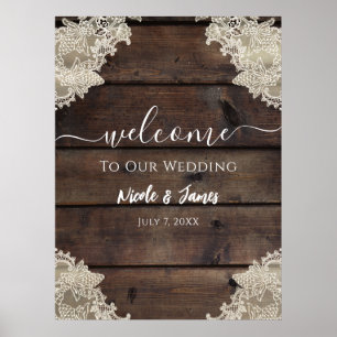 Rustikale Scheunen-Hochzeit aus Holz und Spitze, R Poster