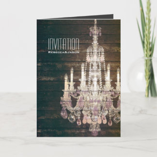 Rustikale Scheunen-hölzerne Leuchterhochzeit Einladung