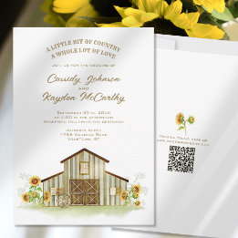 Rustikale Scheunen-Land-Sonnenblumen-Aquarell-Hoch Einladung
