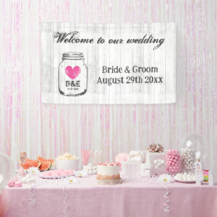 Rustikale Scheunenhochzeit weißer Holz Hintergrund Banner