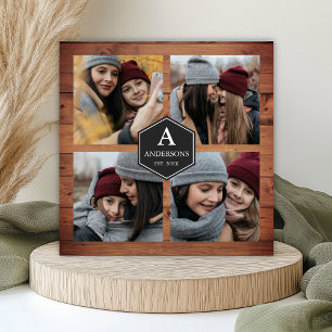 Rustikale Scheunenholz 4 Bilder Familienfoto Colla Magnetkarte