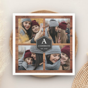Rustikale Scheunenholz 4 Bilder Familienfoto Colla Serviette