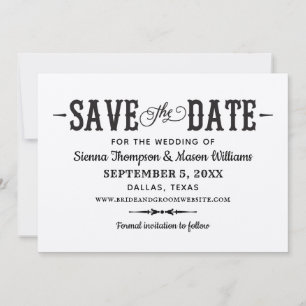 Rustikale schick Black Script Kraft Papier Hochzei Save The Date