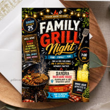 Rustikale Schiefertafel-Familien-Grillnacht - BBQ