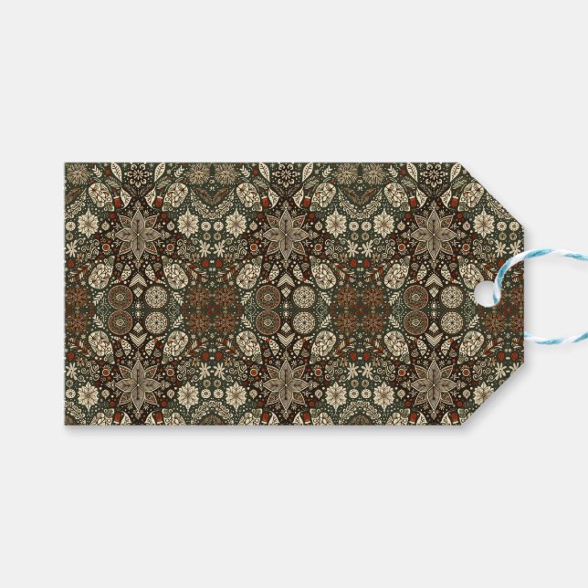 Rustikale Schneeflocke Geschenkanhänger (Vorderseite (Horizontal))