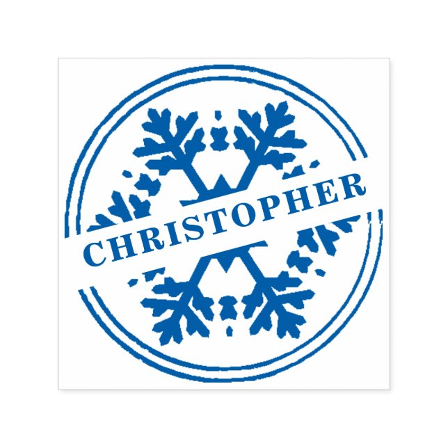 Rustikale Schneeflocke und Ihr Name Permastempel (Design)