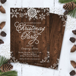 Rustikale Schneeflocken auf dem Weihnachtsfest im  Einladung