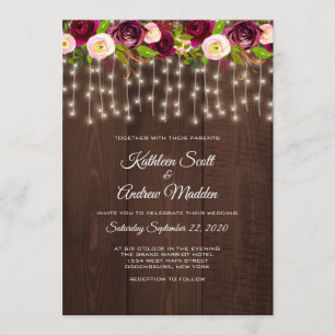 Rustikale Schnur beleuchtet Hochzeitseinladung Einladung