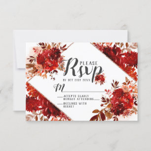 Rustikale Schönheit Florale Diamant-Hochzeits-RSVP RSVP Karte