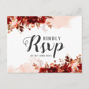 Rustikale Schönheit Florale Hochzeitsmahlzeiten-Au Postkarte