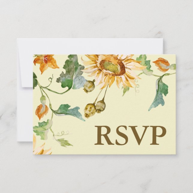 Rustikale Schönheit Sonnenblume Botanische UAWG RSVP Karte (Vorderseite)