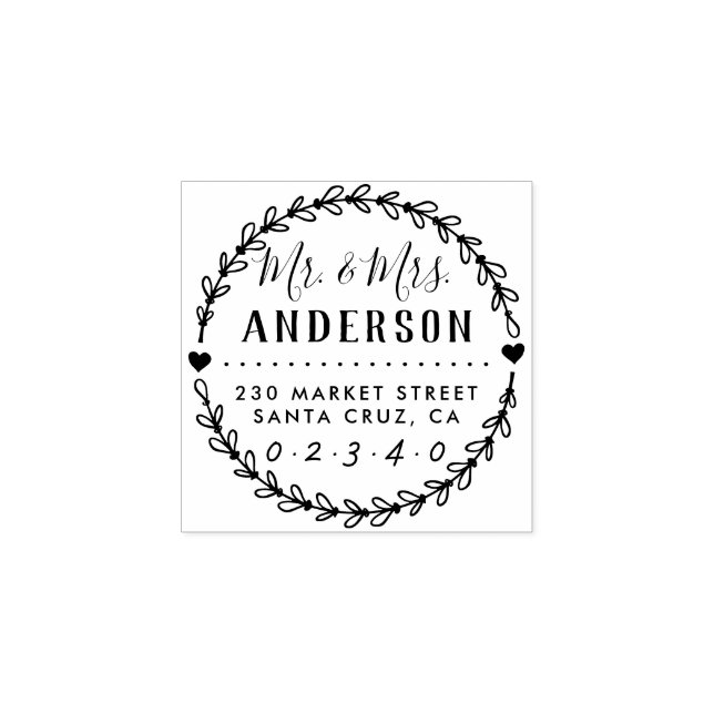 Rustikale Schreibschrift Name & Rücksendeadresse Gummistempel (Prägung)