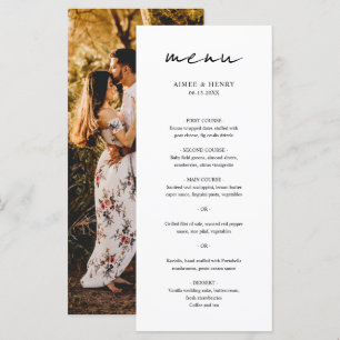 Rustikale Schrift Foto Moderne Hochzeit Menükarte