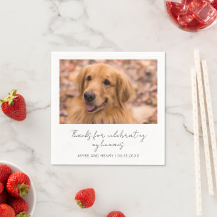 Rustikale Schrift Hund Foto Moderne Hochzeit Serviette