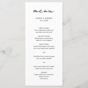 Rustikale Schrift Moderne Hochzeit Menükarte