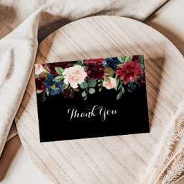 Rustikale Schwarz-Botanische Feiertagsfeier Dankeskarte