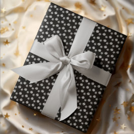 Rustikale Schwarz-Weiß-Schneeflocken Geschenkpapier