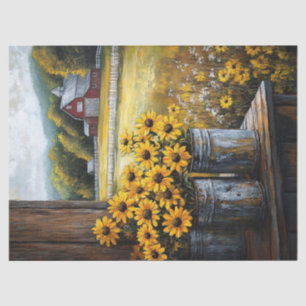 Rustikale Schwarzäugige Susanne in Vasen Decoupage Seidenpapier