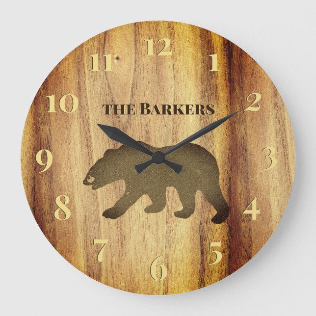 Rustikale Schwarzbär-Lounge 2 große Uhr (Vorderseite)