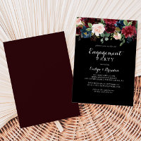 Rustikale schwarze botanische Engagement-Partei