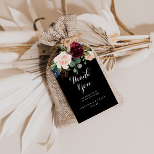 Rustikale Schwarze Botanische Hochzeit Vielen Dank Geschenkanhänger