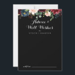 Rustikale Schwarze Hochzeit wünscht eine Ratenkart Hinweiskarte<br><div class="desc">Diese rustikale schwarze Hochzeit auch Wünsche Ratschlag Karte ist perfekt für eine klassische Hochzeit. Das Design besteht aus bordeauxroten, marinierten, blauen und rot strahlenden Blume mit anmutigen, handbemalten, schwarzen Hintergrund, die die natürliche Schönheit inspiriere. Diese Karten sind ideal für Hochzeiten, Brautparty, Babydusche, Graduiertenfest u.v.m. Personalisieren Sie die Karten mit den...</div>
