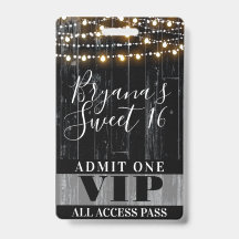 Rustikale schwarze Holzsaitenleuchten Sweet 16 VIP