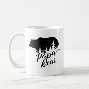 Rustikale, schwarze Papa-Bären und Evergreen-Bäu Kaffeetasse