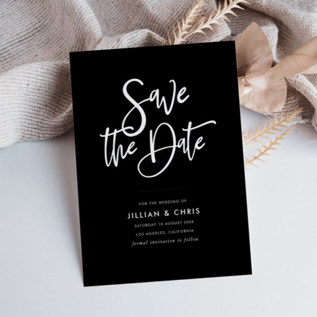 rustikale, schwarze Save the Date Karte (Von Creator hochgeladen)