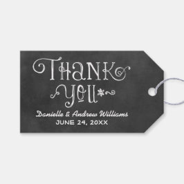 Rustikale Script Chalkboard Hochzeit Danke Black Geschenkanhänger