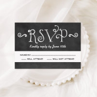Rustikale Script Chalkboard Wedding Black