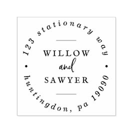 Rustikale Script-Wedding-Circuit-Adresse Permastempel