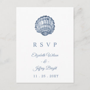 Rustikale Seashells Marine Ocean Beach Wedding UAW Einladungspostkarte